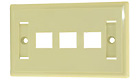 Multimedia Keystone Wall Plate - Ivory, 3-Ports