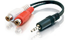3.5mm Stereo Male to Two RCA Female Y-Cable, 6-inches