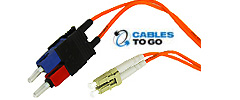 LC/SC Duplex 62.5/125 Multimode Fiber Patch Cables w/Clips