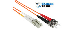 LC/ST Duplex 62.5/125 Multimode Fiber Patch Cables w/Clips