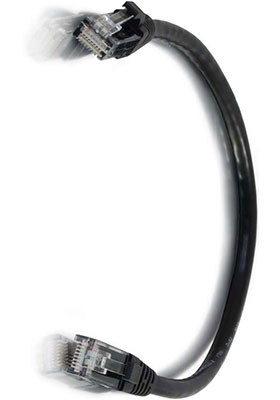 CAT-6a UTP Ethernet Network Patch Cable, 6 Inches - Black CAT-6a UTP Ethernet Network Patch Cable, 6 Inches - Black