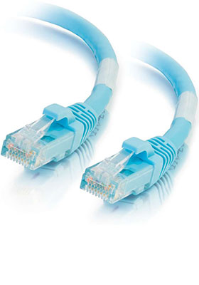 CAT-6a STP Ethernet Network Patch Cable, 1 Foot - Aqua