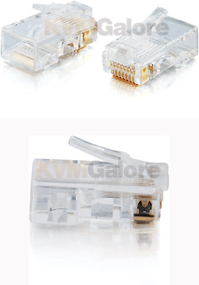 RJ45 CAT-5 8x8 Modular Plug for Flat Stranded Cable, 25-Pack RJ45 CAT-5 8x8 Modular Plug for Flat Stranded Cable, 25-Pack