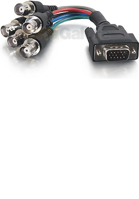 VGA-Male to 5-BNC-Female Adapter-Cable, 6 inches