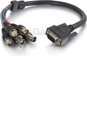 VGA-Male to 5-BNC-Female Adapter-Cable, 1.5 Feet
