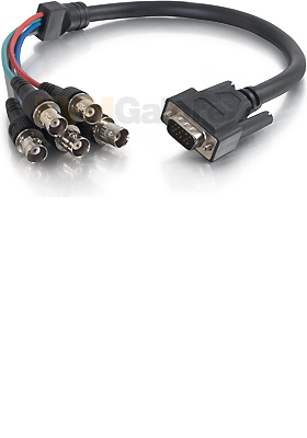 VGA-Male to 5-BNC-Female Adapter-Cable, 1.5 Feet VGA-Male to 5-BNC-Female Adapter-Cable, 1.5 Feet