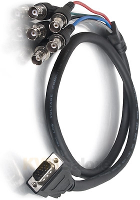 VGA-Male to 5-BNC-Female Adapter-Cables VGA-Male to 5-BNC-Female Adapter-Cables