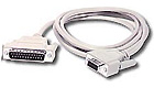 DB9F to DB25M Serial Adapter Cable, 1-foot