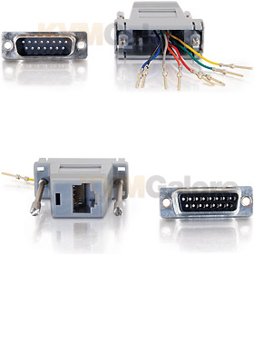 RJ45 to DB15 Male Modular Adapter - Gray