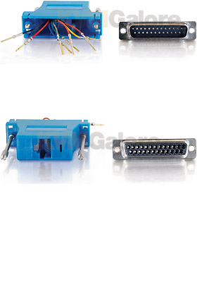 RJ45 to DB25 Male Modular Adapter - Blue RJ45 to DB25 Male Modular Adapter - Blue