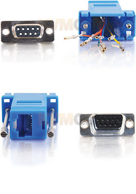 RJ45 to DB9 Female Modular Adapter - Blue RJ45 to DB9 Female Modular Adapter - Blue