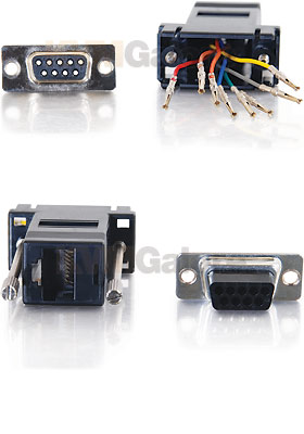 RJ45 to DB9 Female Modular Adapter - Black RJ45 to DB9 Female Modular Adapter - Black