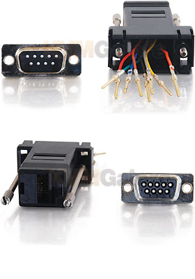 RJ45 to DB9 Male Modular Adapter - Black RJ45 to DB9 Male Modular Adapter - Black