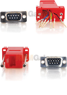 RJ45 to DB9 Male Modular Adapter - Red