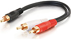 Value Series RCA Plug to 2x RCA Plug Y-Cable, 6-Inches