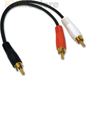 Value Series RCA Plug to 2x RCA Plug Y-Cable, 6-Inches