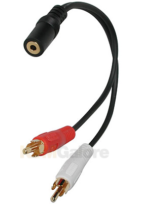 3.5mm Stereo Female to RCA Male Y-Cable, 6-inches
