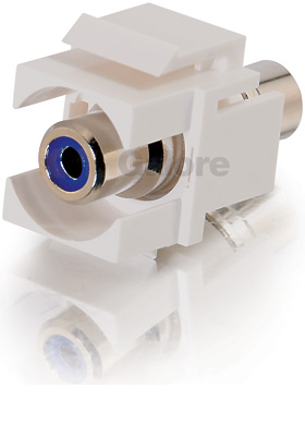 Snap-In Blue RCA F/F Keystone Insert Module, White Snap-In Blue RCA F/F Keystone Insert Module, White