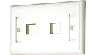 Multimedia Keystone Wall Plate - White, 2-Ports