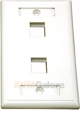 Multimedia Keystone Wall Plate - White, 2-Ports