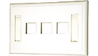 Multimedia Keystone Wall Plate - White, 3-Ports