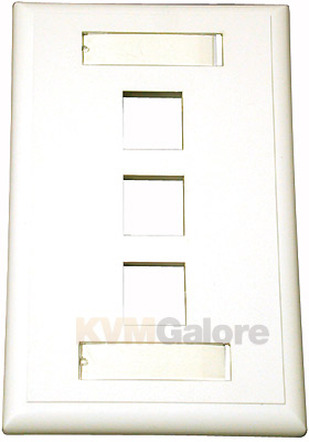 Multimedia Keystone Wall Plate - White, 3-Ports