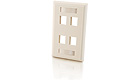 Multimedia Keystone Wall Plate - White, 4-Ports