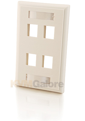 Multimedia Keystone Wall Plate - White, 4-Ports Multimedia Keystone Wall Plate - White, 4-Ports