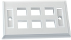 Multimedia Keystone Wall Plate - White, 6-Ports