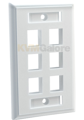 Multimedia Keystone Wall Plate - White, 6-Ports