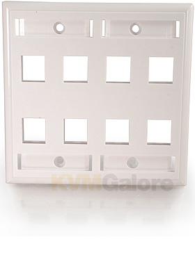 Multimedia Keystone Wall Plate - White, 8-Ports