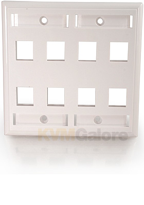 Multimedia Keystone Wall Plate - White, 8-Ports Multimedia Keystone Wall Plate - White, 8-Ports