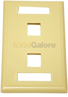 Multimedia Keystone Wall Plate - Ivory, 2-Ports Multimedia Keystone Wall Plate - Ivory, 2-Ports