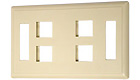 Multimedia Keystone Wall Plate - Ivory, 4-Ports