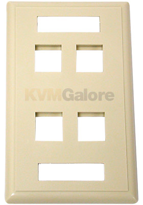 Multimedia Keystone Wall Plate - Ivory, 4-Ports