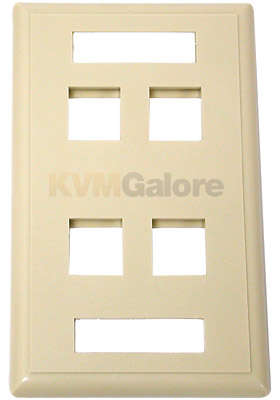 Multimedia Keystone Wall Plate - Ivory, 4-Ports Multimedia Keystone Wall Plate - Ivory, 4-Ports