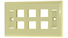 Multimedia Keystone Wall Plate - Ivory, 6-Ports