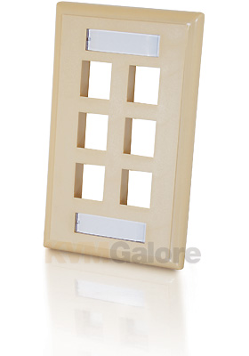 Multimedia Keystone Wall Plate - Ivory, 6-Ports