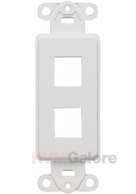 Decorative 2-Port Multimedia Keystone Insert - White Decorative 2-Port Multimedia Keystone Insert - White