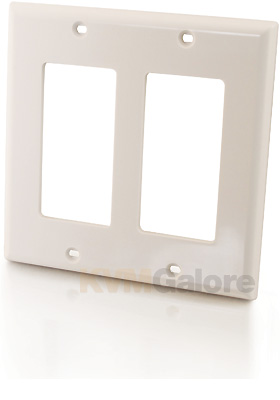 Decorative Dual Gang Wall Plate - White