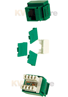 CAT-5e RJ45 Keystone Insert Jack, Green CAT-5e RJ45 Keystone Insert Jack, Green