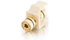 Snap-In Black Banana Jack F/F Keystone Insert Module, Ivory