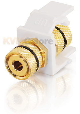 Snap-In Black Banana Jack F/F Keystone Insert Module, White Snap-In Black Banana Jack F/F Keystone Insert Module, White