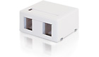 Keystone-Jack Surface-Mount Box, 2-Ports, White