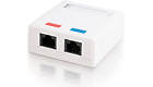 CAT-5e Surface-Mount Box, 2-Ports, White