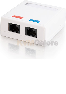 CAT-5e Surface-Mount Box, 2-Ports, White