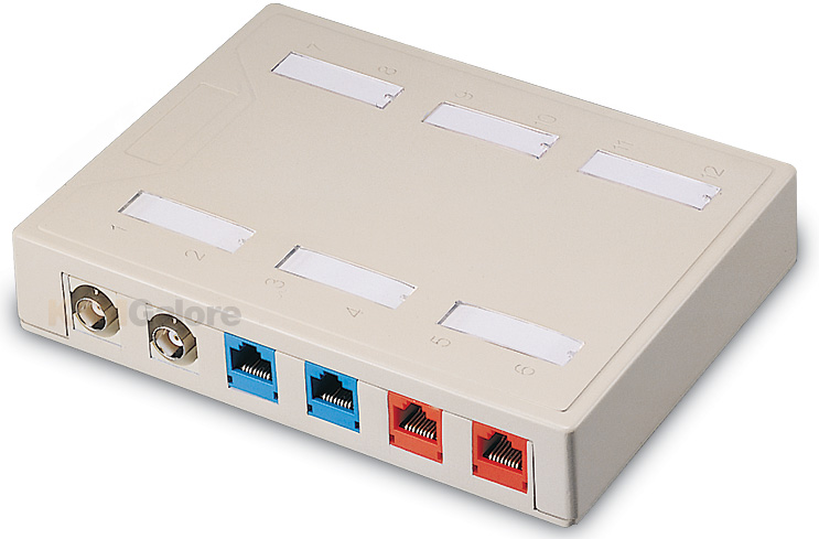 A White RJ-45 Network C2G 03849 C2G 12-Port Keystone Jack Surface Mount Box