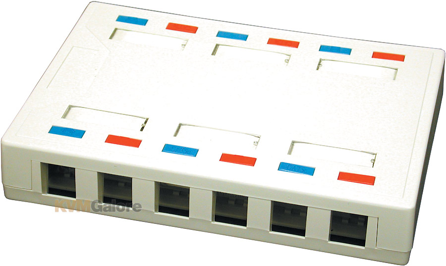 A White RJ-45 Network C2G 03849 C2G 12-Port Keystone Jack Surface Mount Box