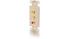 Decorative Gold Triple RCA Multimedia Insert - Ivory