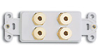 Decorative Gold 2-Pair Binding Post Insert - White